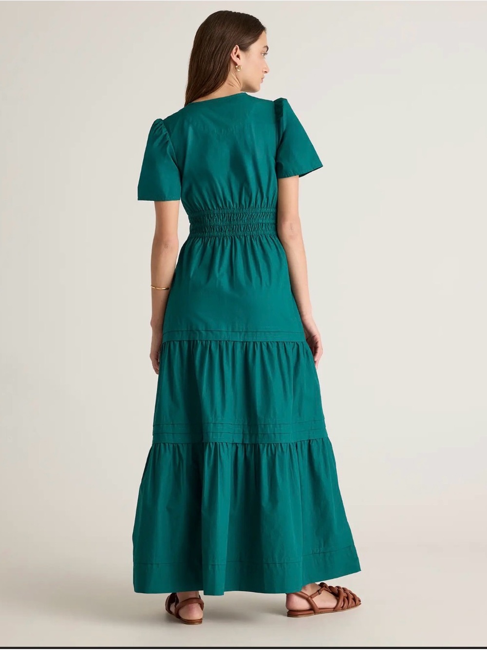 Quince Teal Tiered Maxi Dress - Picture 3 of 5